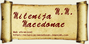 Milenija Macedonac vizit kartica